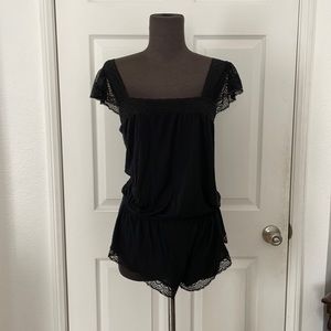 Sexy black lace romper shorts black EBERJEY
